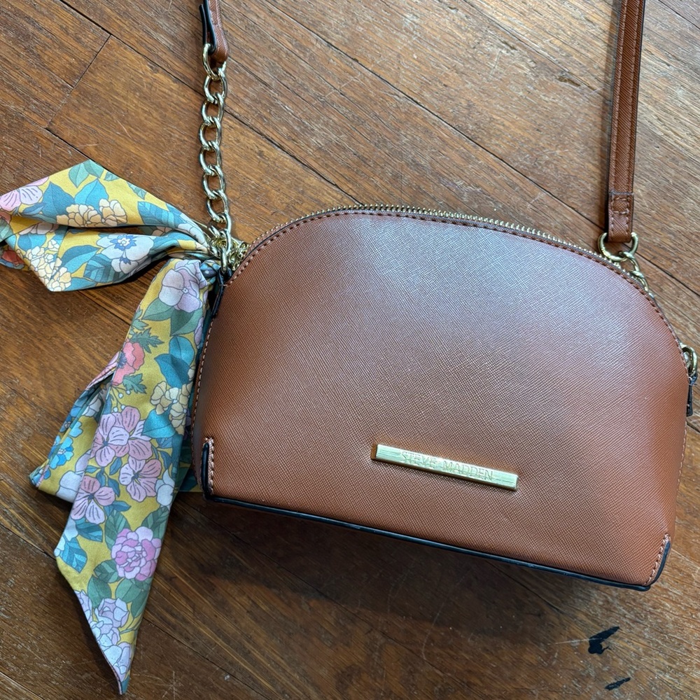 Steve Madden Brown Crossbody Bag with Floral Tie